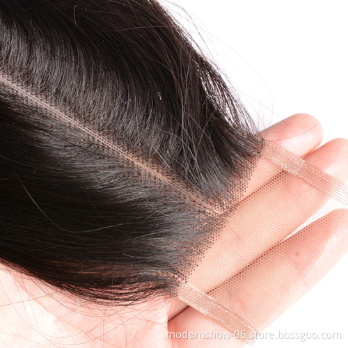 Unprocessed Virgin Cuticle Aligned Human Hair Vendors  2*6 Lace Closures Brazilian Hair
